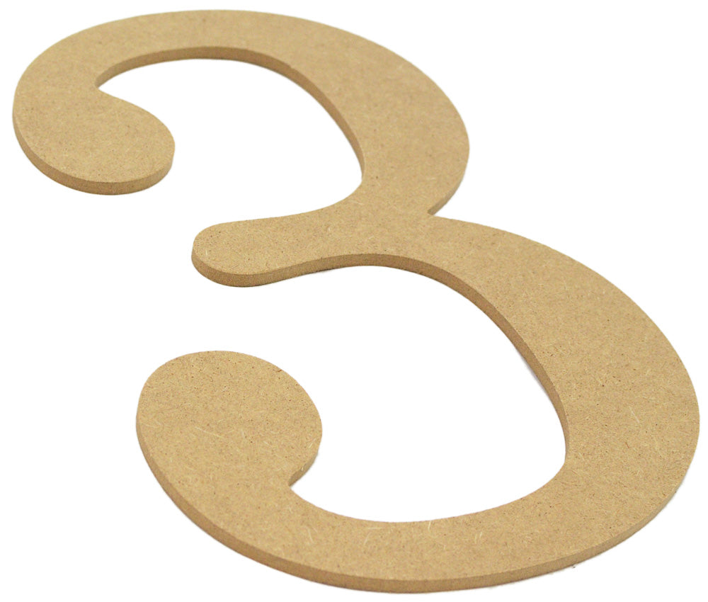 10" Decorative Wood Number: 3