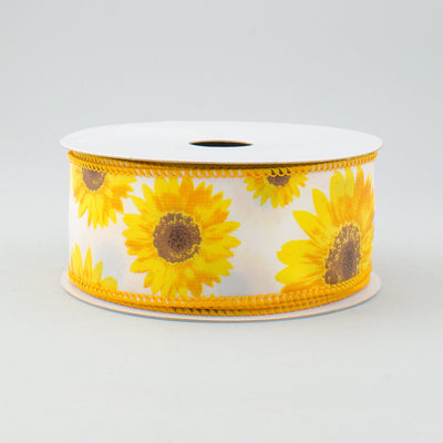 1.5" Sunflower Ribbon: Yellow, Orange, Brown (10 Yards)