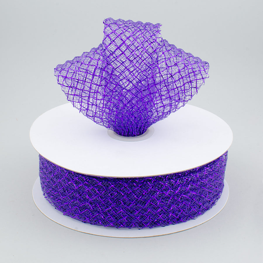 1.5" Deco Flex Mesh Ribbon: Metallic Purple (30 Yards)