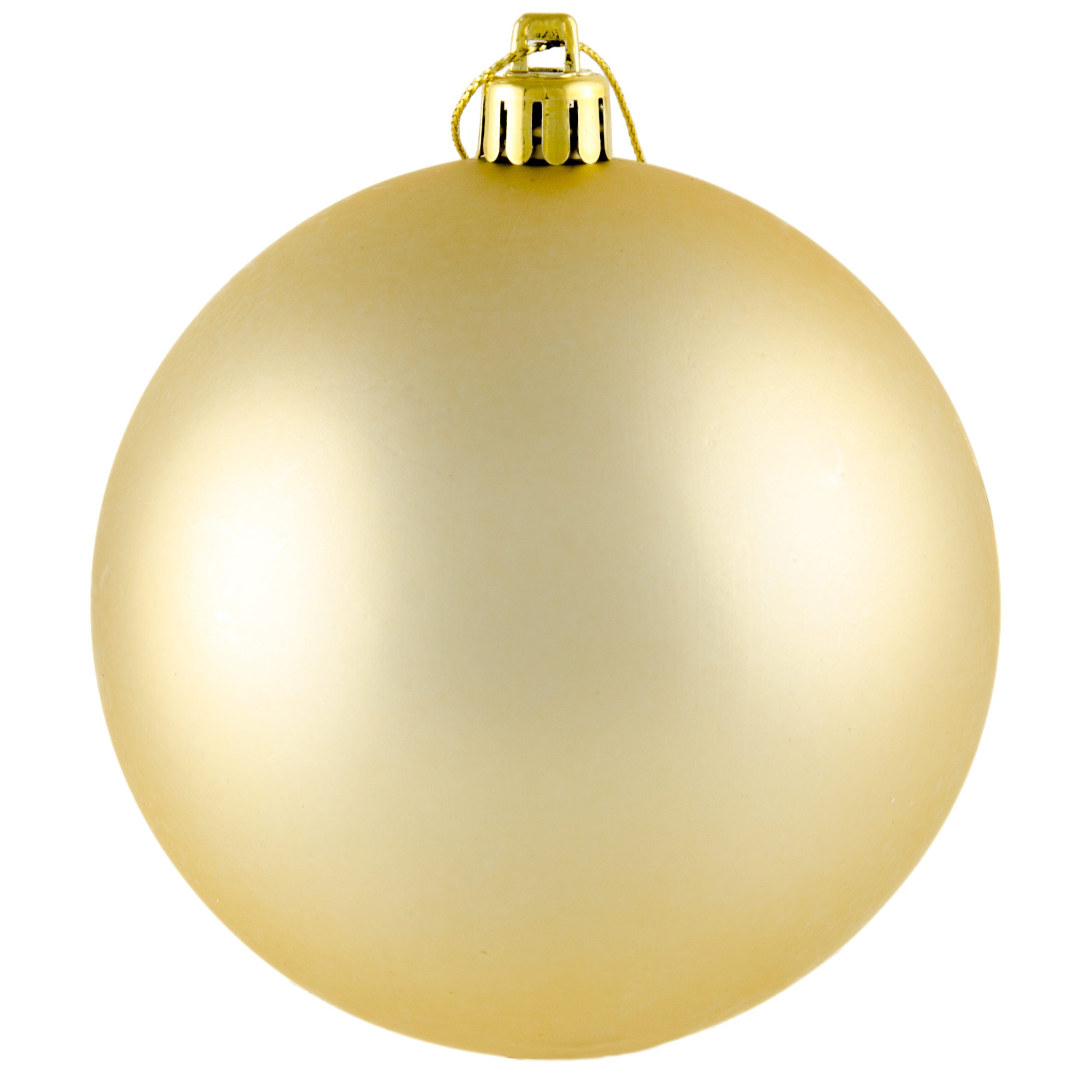 100MM Round Smooth Metallic Ball Ornament: Matte Gold