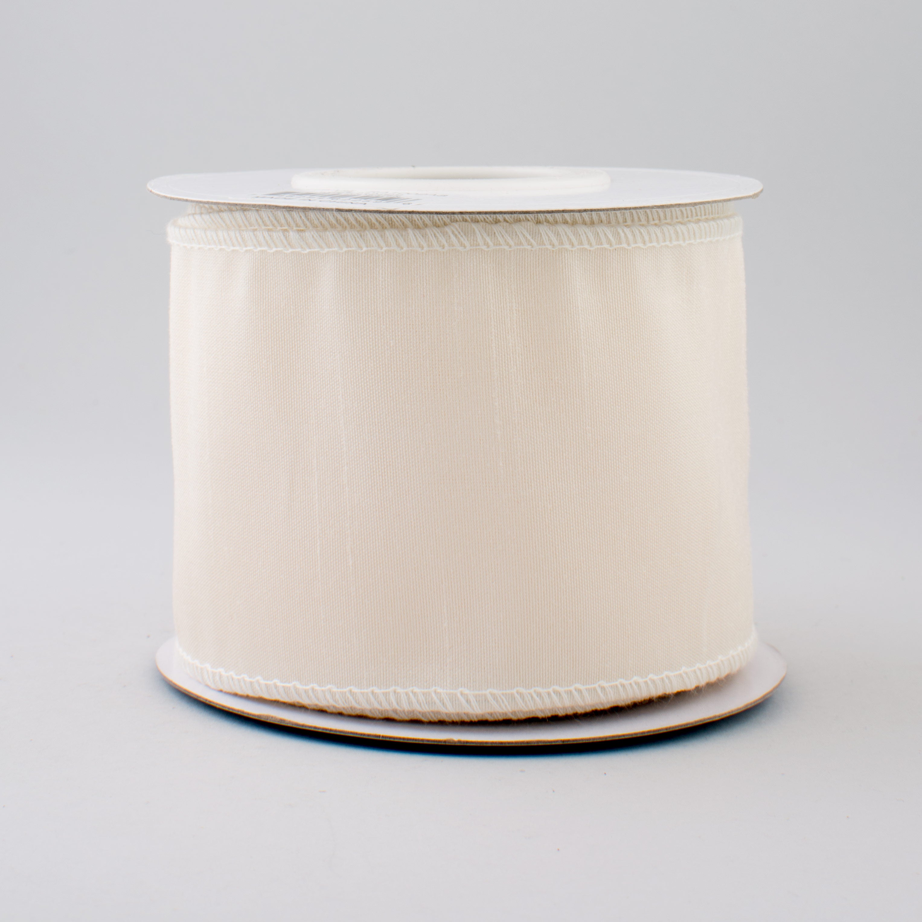 2.5" Faux Dupioni Ribbon: Ivory (10 Yard Roll)