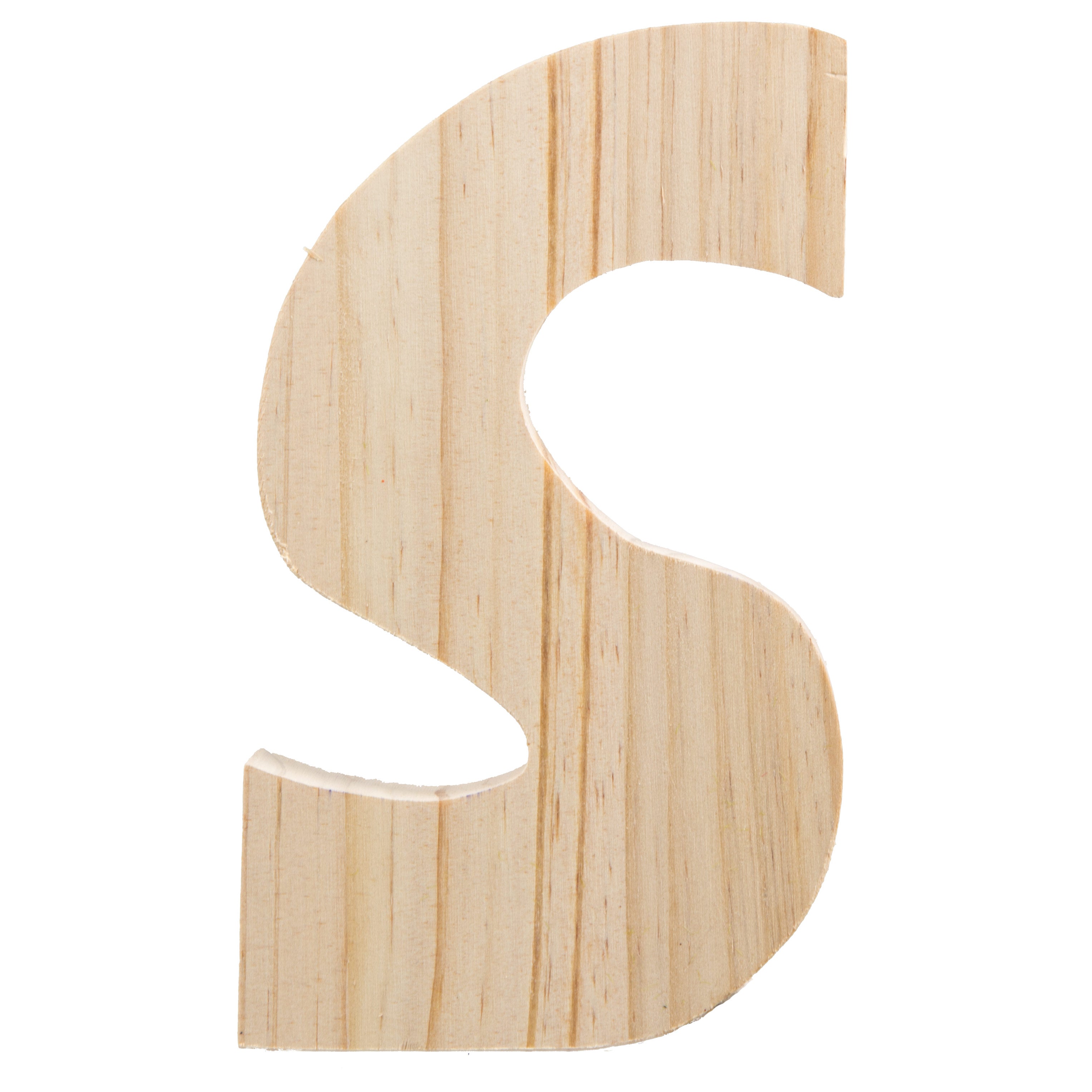 7.75" Chunky Wooden Letter: S