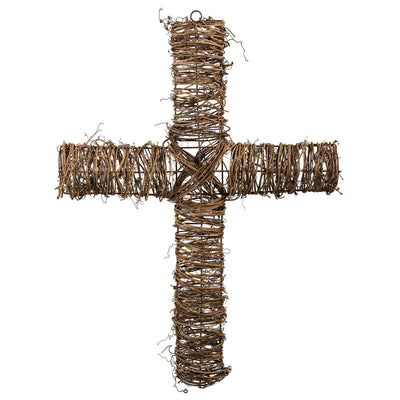 24" Natural Twig Cross