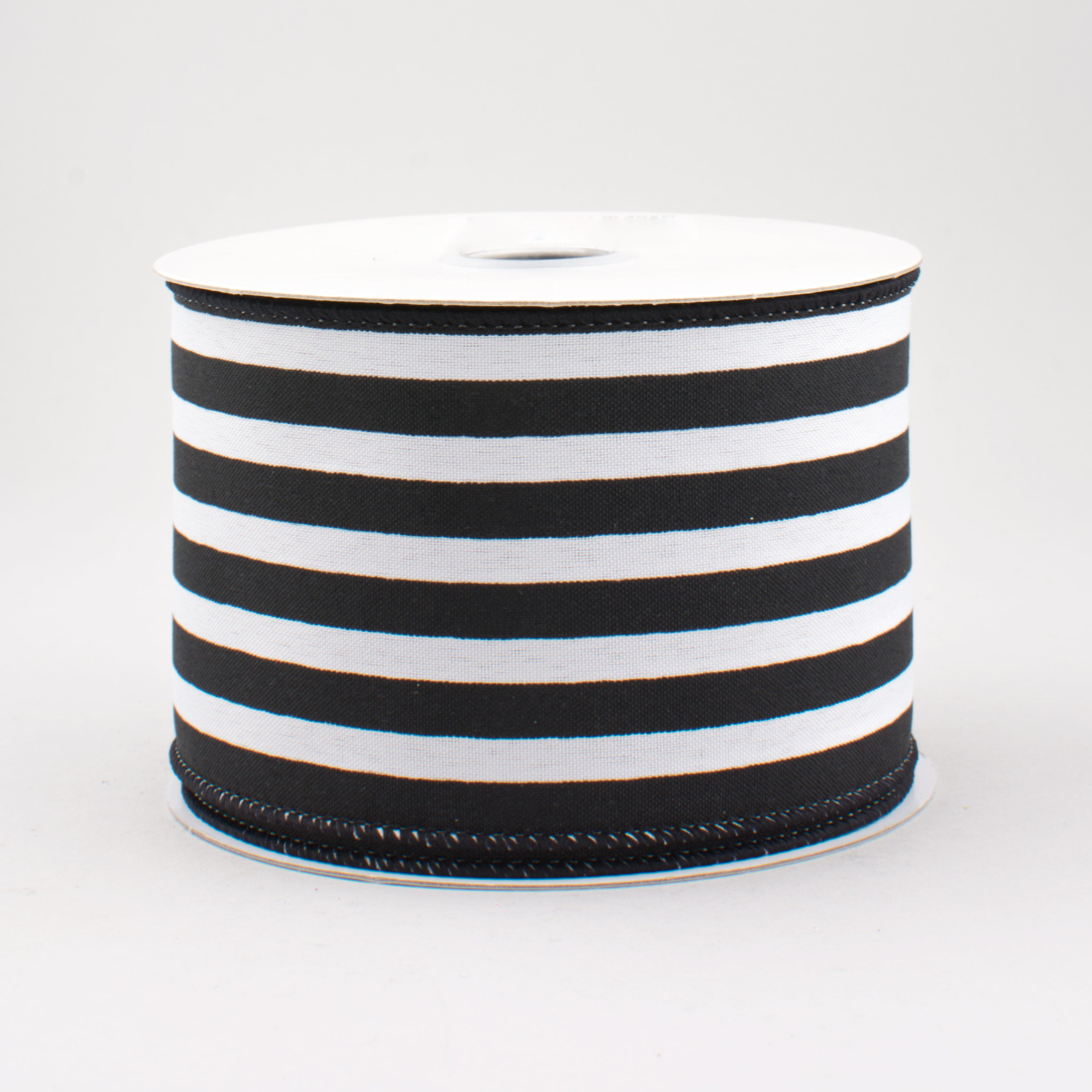 2.5" Vertical Stripe Ribbon: Black & White (10 Yards)