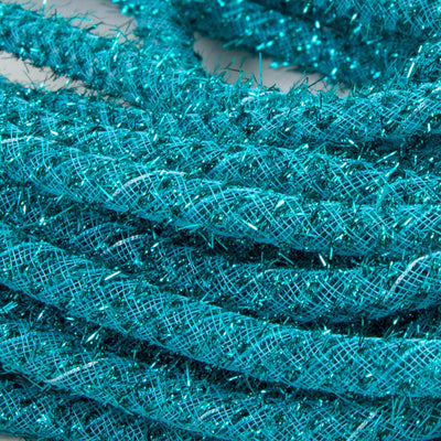 Tinsel Flex Tubing Ribbon: Metallic Turquoise (20 Yards)
