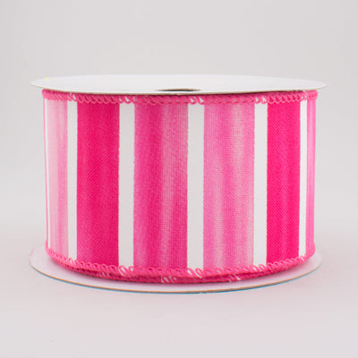 2.5" Watercolor Wide Stripe Ribbon: Pink & White (10 Yards)