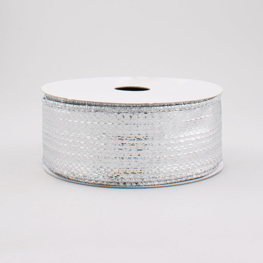 1.5" Metallic Lame Ribbon: Silver (10 Yards)