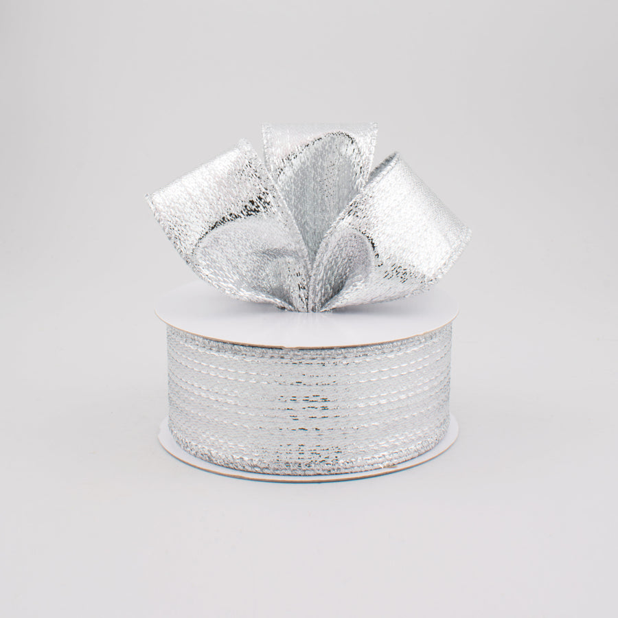 1.5" Metallic Lame Ribbon: Silver (10 Yards)