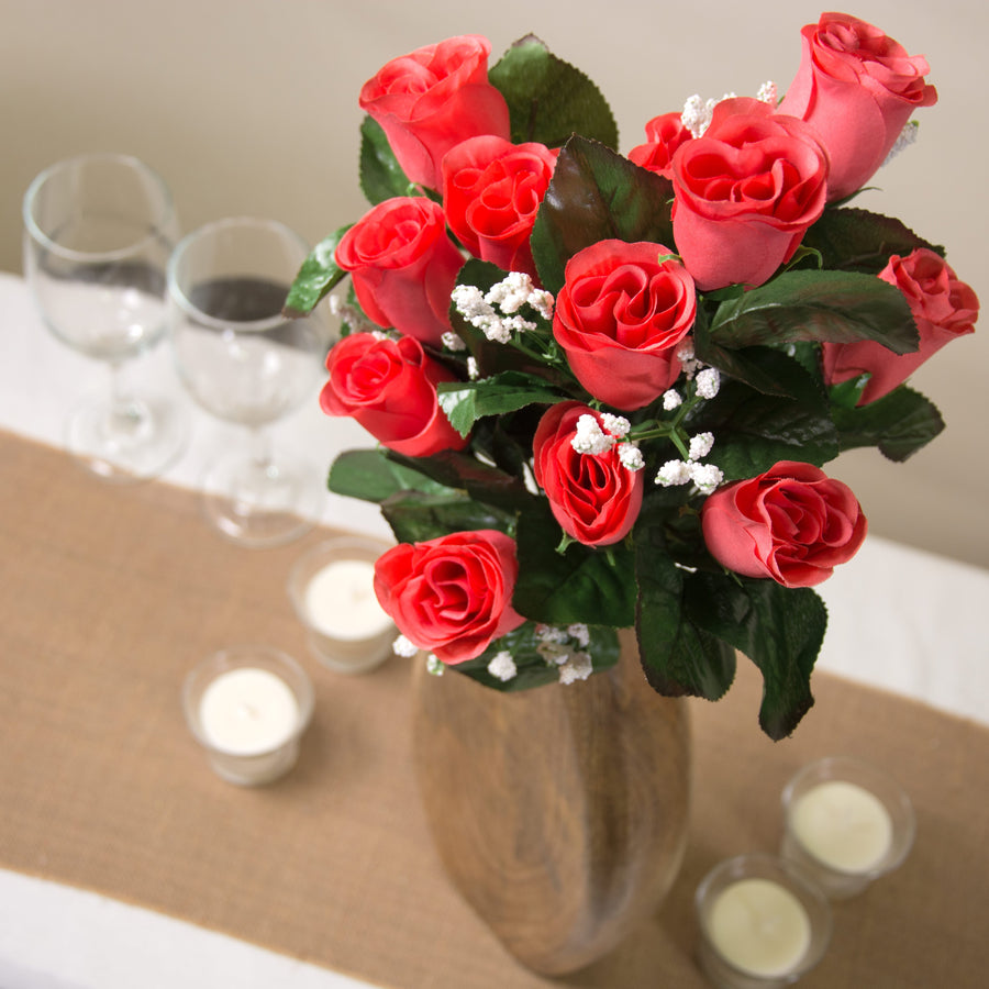 18" Colorfast Lillian Rose Bud Bush: Coral (14)