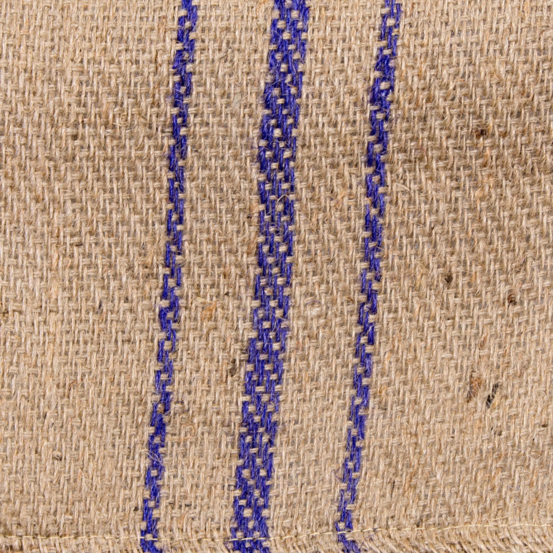 6' Twill Burlap Table Runner: Natural with Indigo