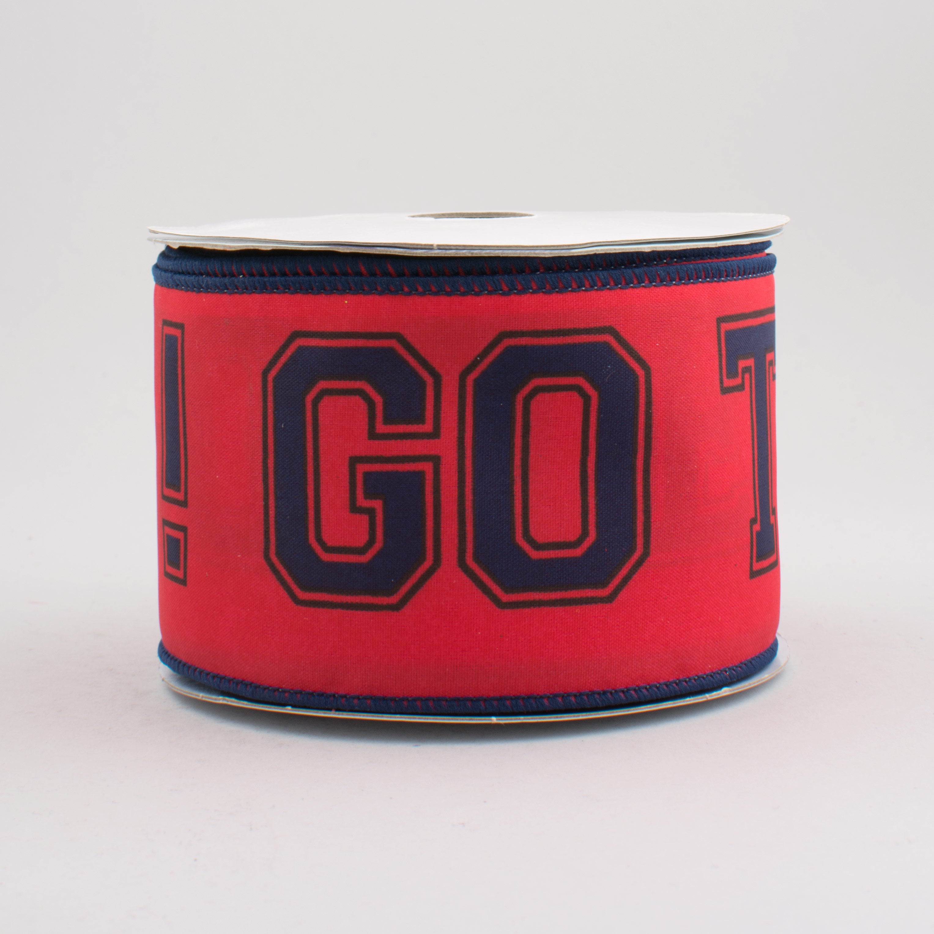 2.5" Go Team Ribbon: Red & Navy Blue (10 Yards)