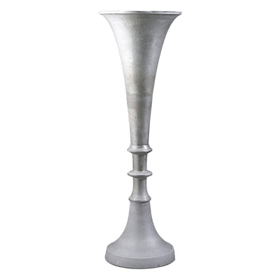 26" Aluminum Trumpet Vase: Rock Grey