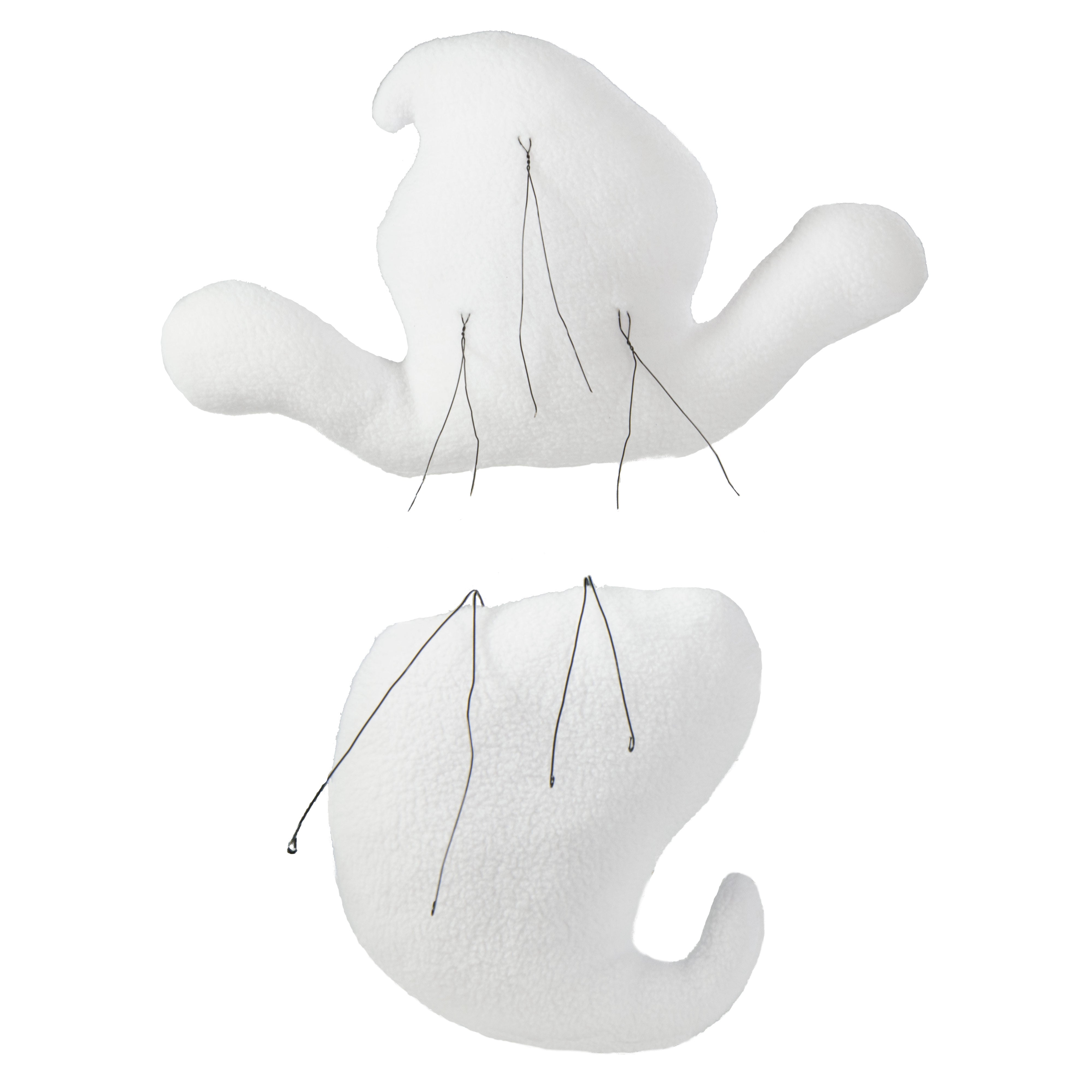 Plush White Ghost Wreath Decor Kit (2 Pieces)