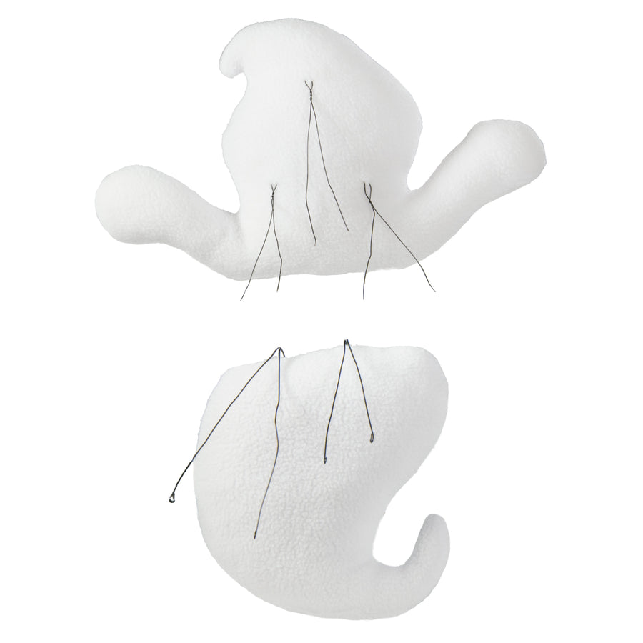 Plush White Ghost Wreath Decor Kit (2 Pieces)
