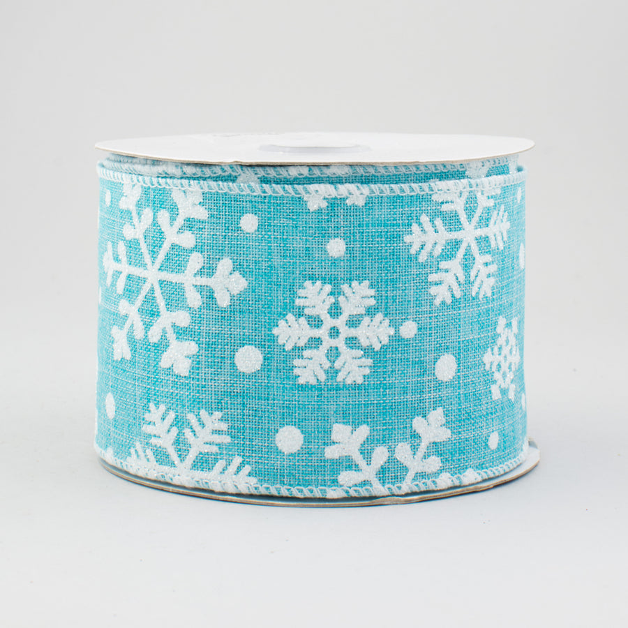 2.5" Falling Snow Ribbon: Light Blue (10 Yards)