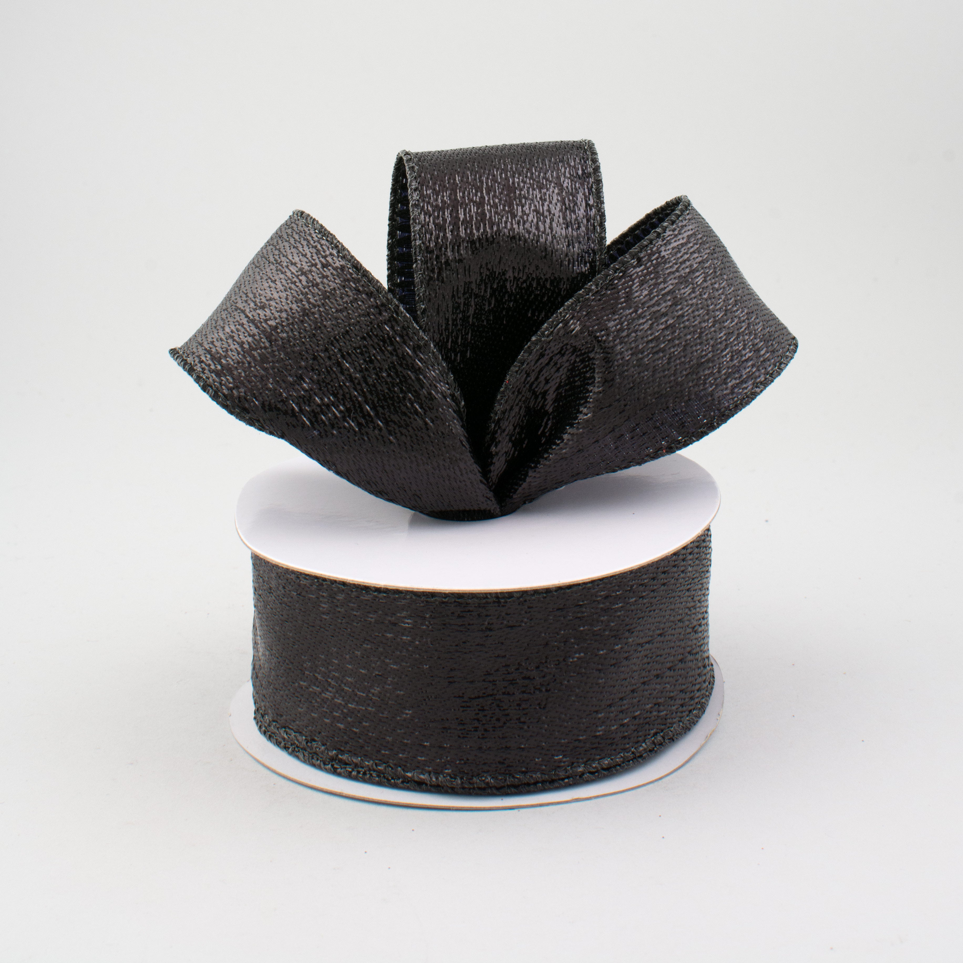 1.5" Metallic Ribbon: Black (10 Yards)