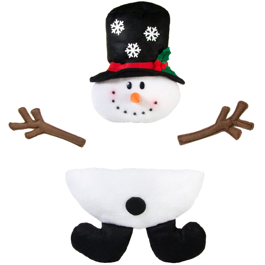 Plush Snowman Wreath Accent