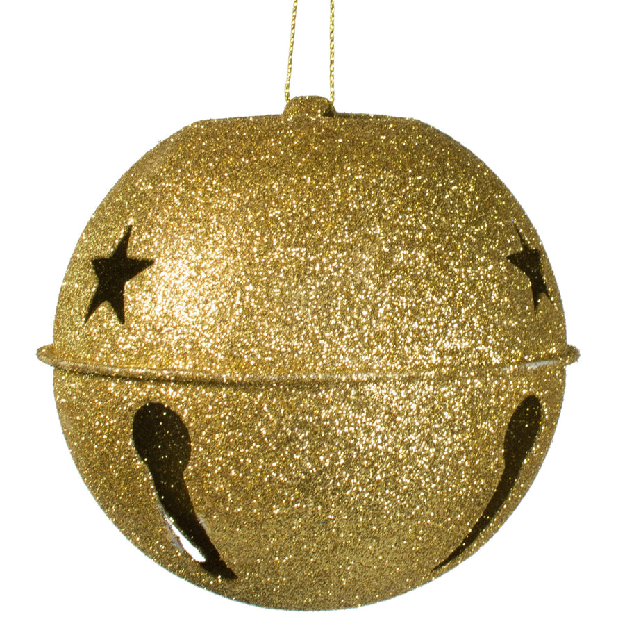 4" Gold Glitter Jingle Bell