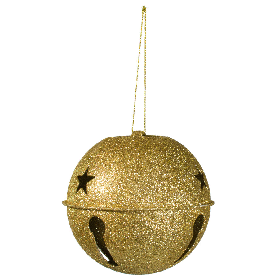 4" Gold Glitter Jingle Bell