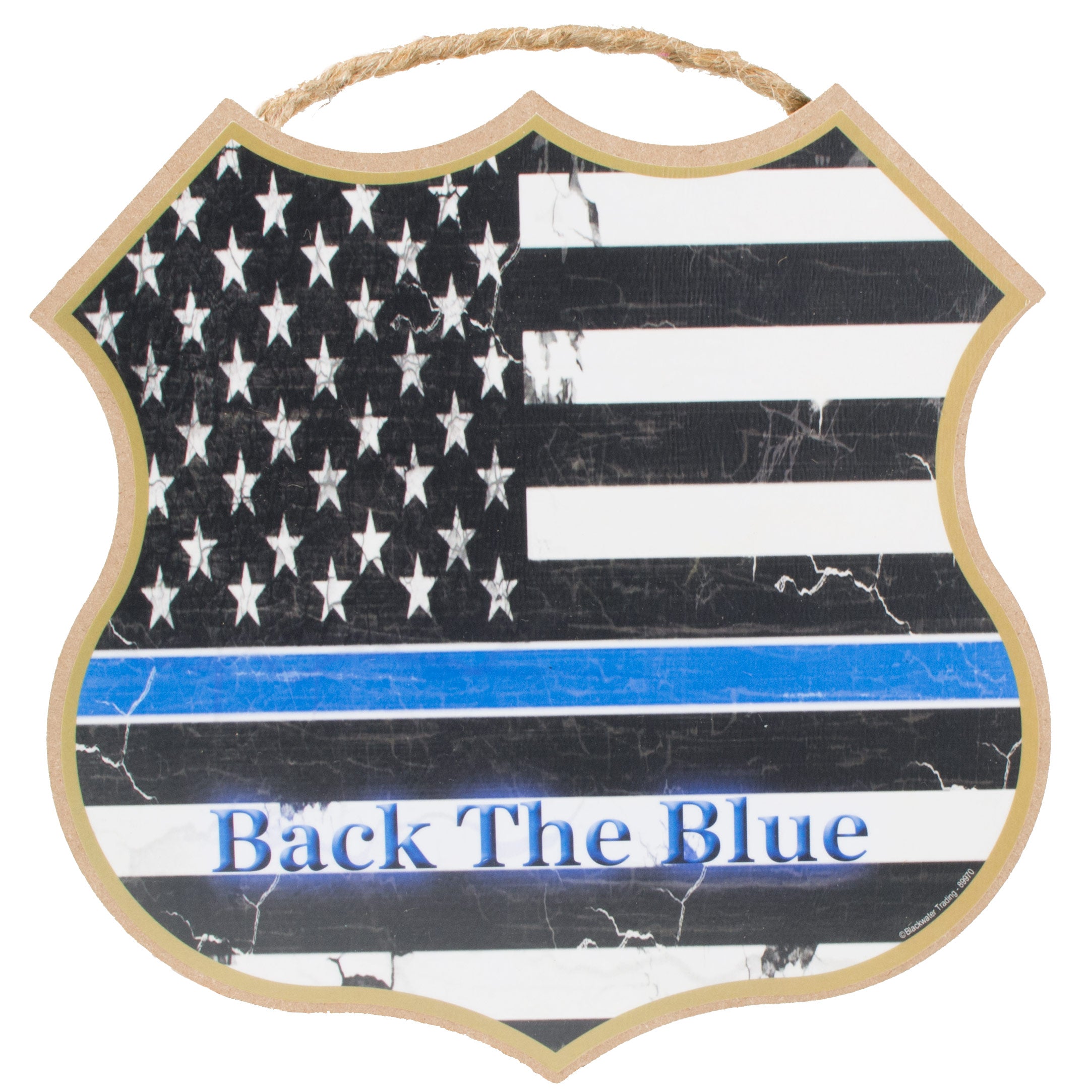 10.5" Wooden Sign: Police Support Badge