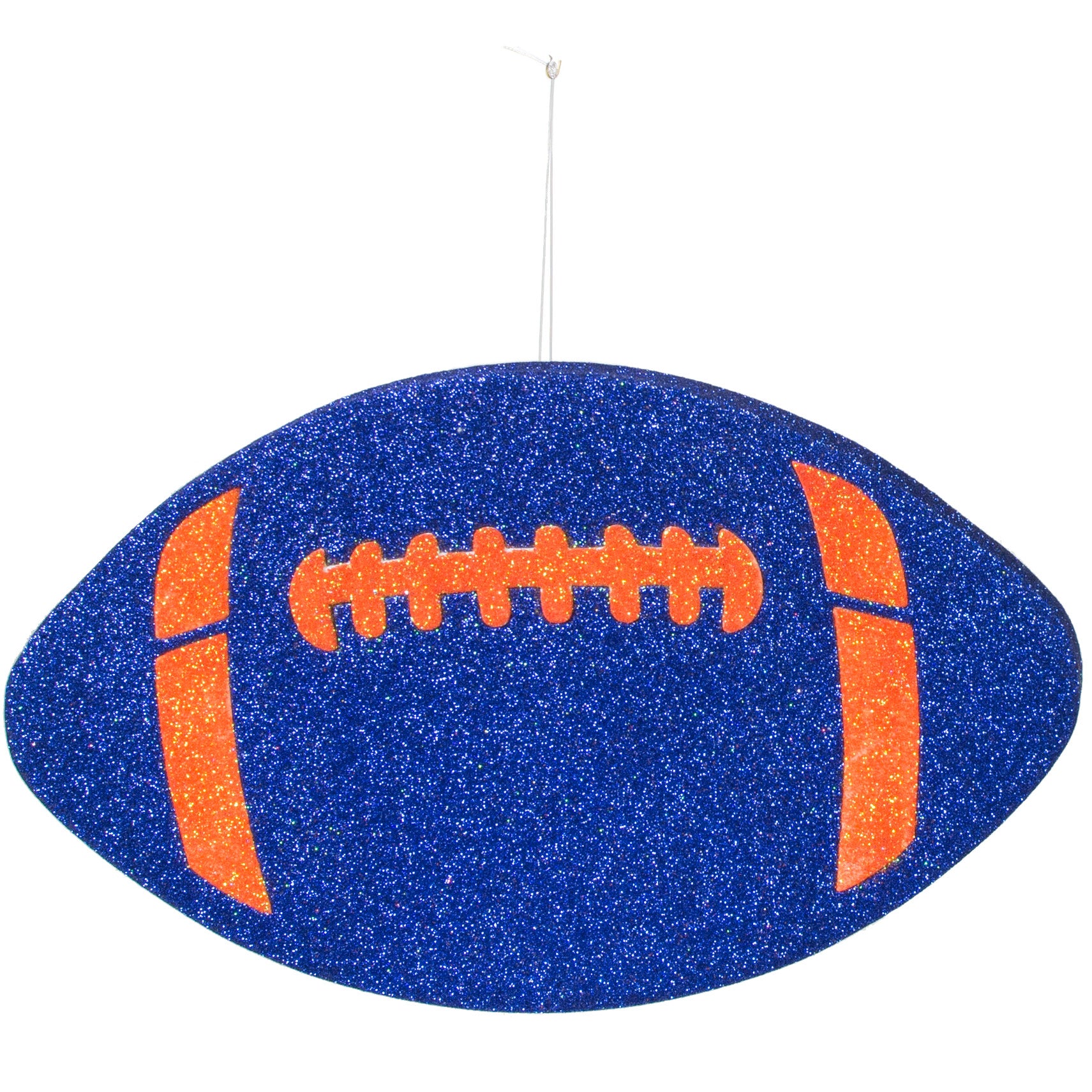 12" Metallic Glitter Football: Blue & Orange