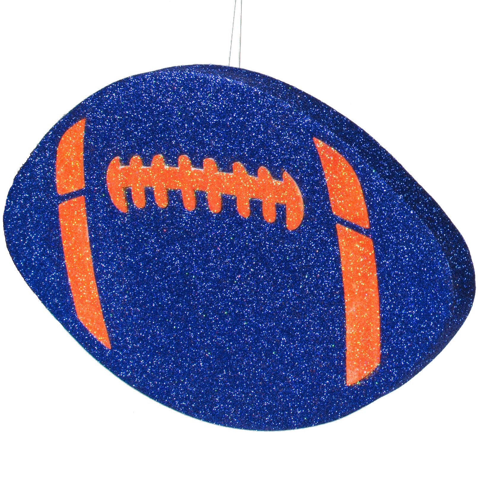 12" Metallic Glitter Football: Blue & Orange