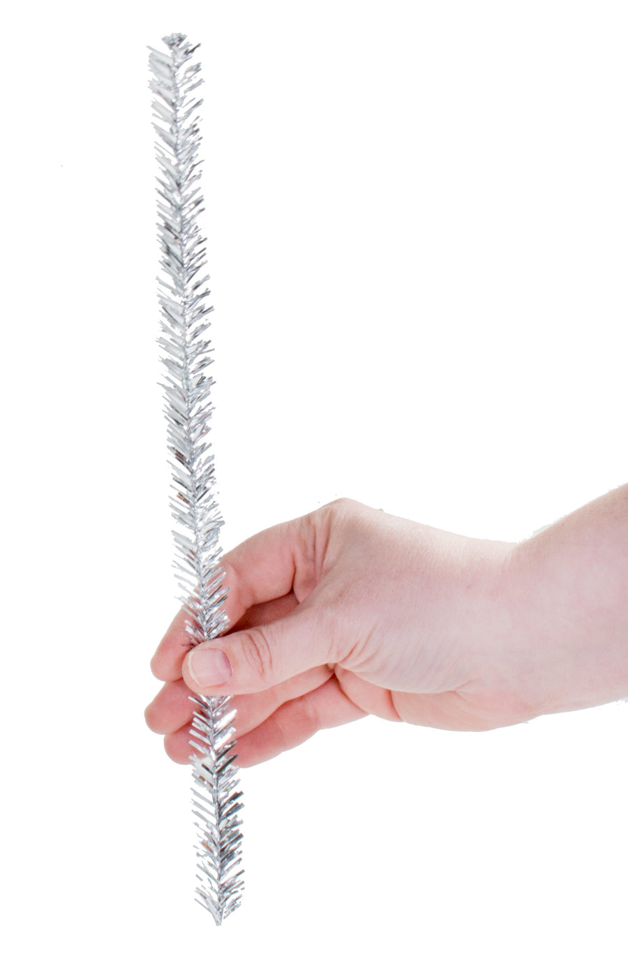 20mm Tinsel Tie Stems: Metallic Silver (25)