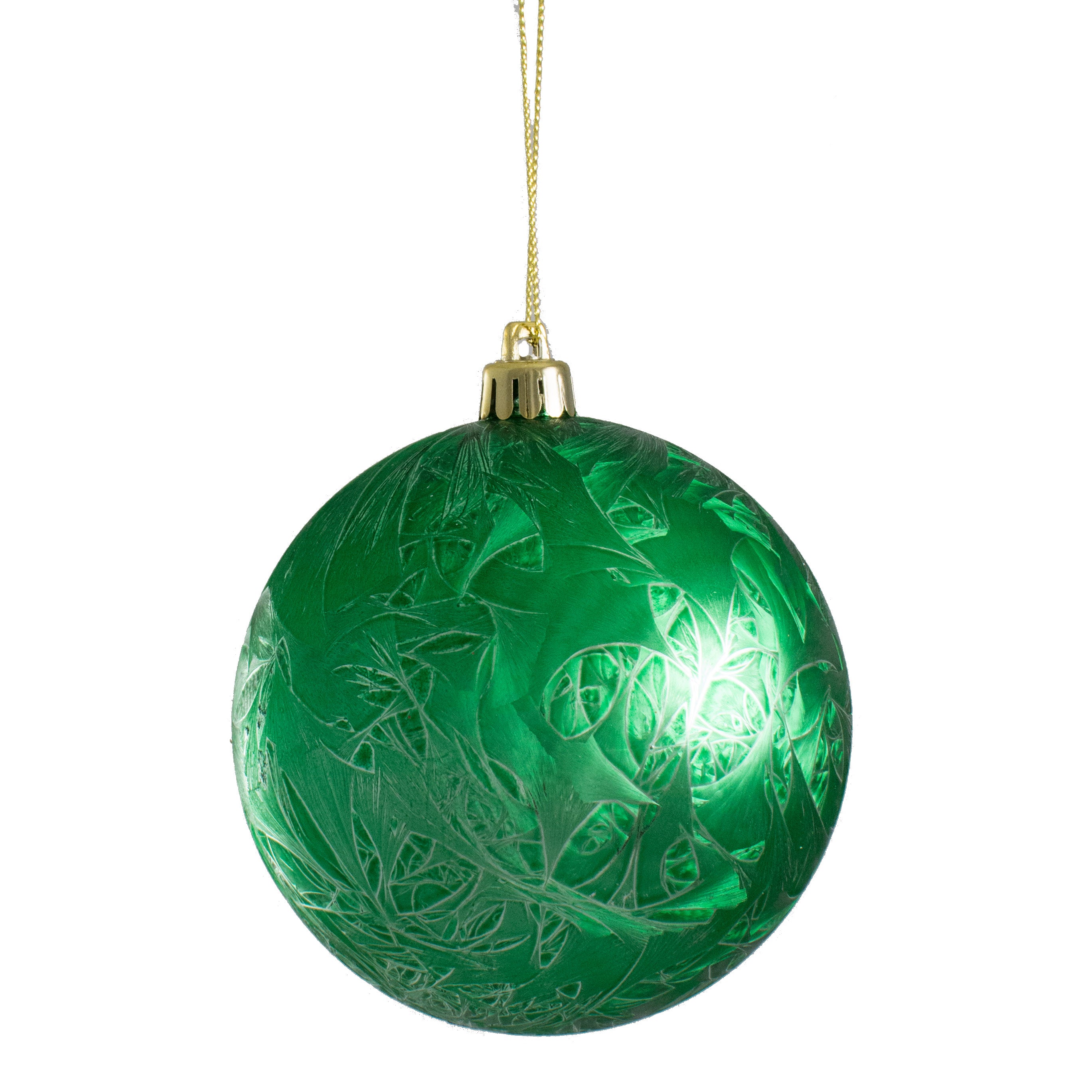 100MM Feather Smooth Ball Ornament: Green