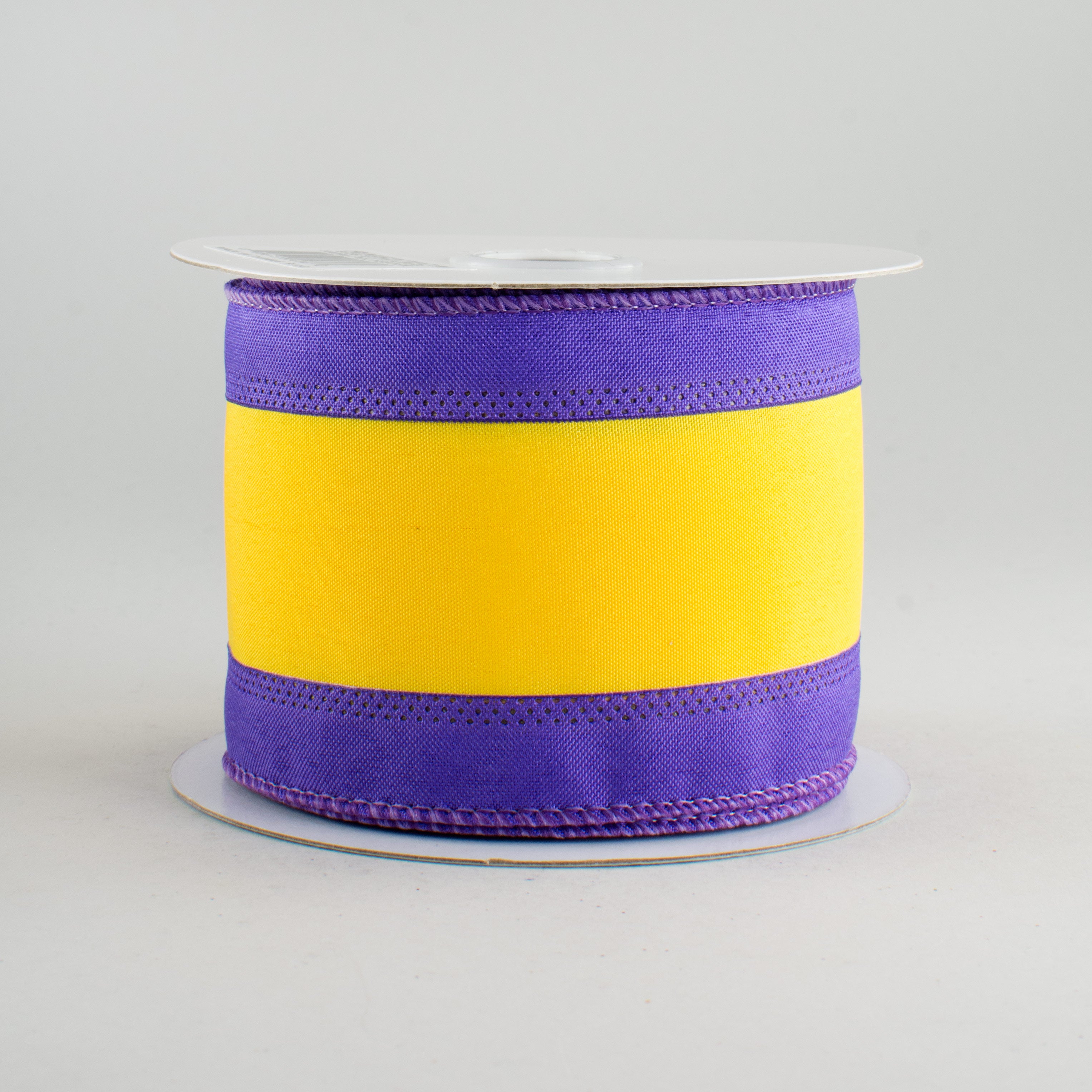 2.5" Satin Team Stripe Ribbon: Purple & Gold (10 Yards)