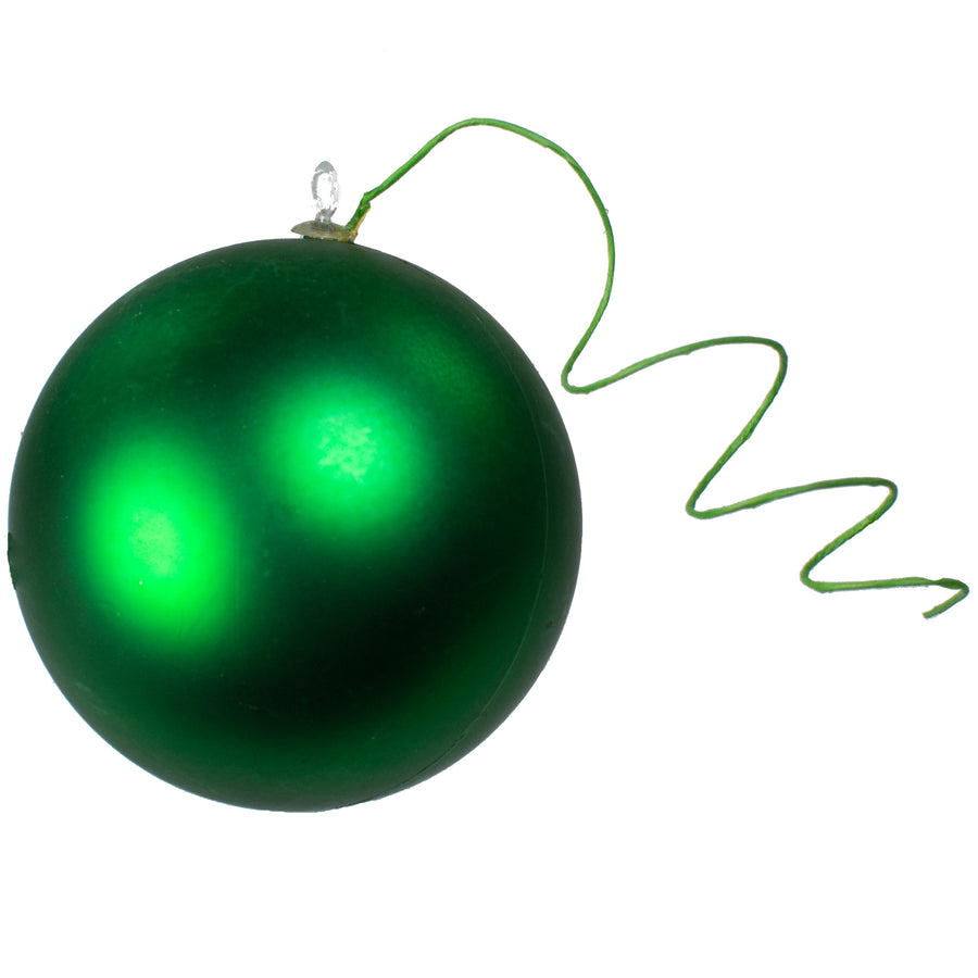 70MM Matte Ball Ornament On Wire: Emerald Green (12)