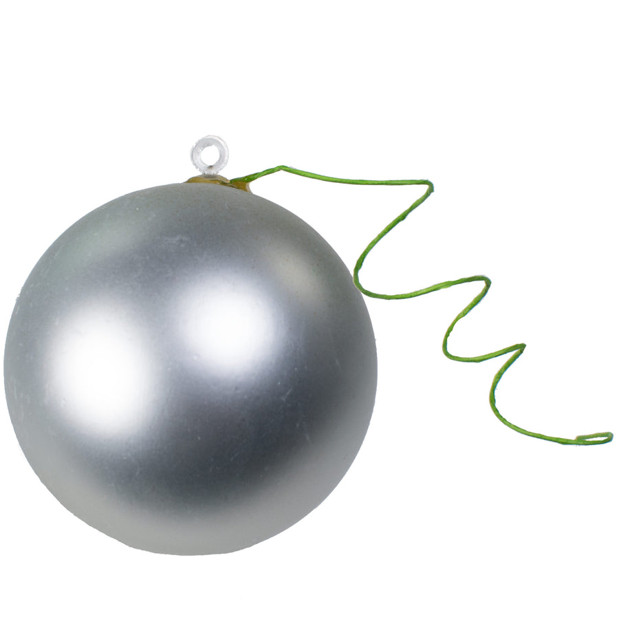 70MM Matte Ball Ornament On Wire: Silver (12)