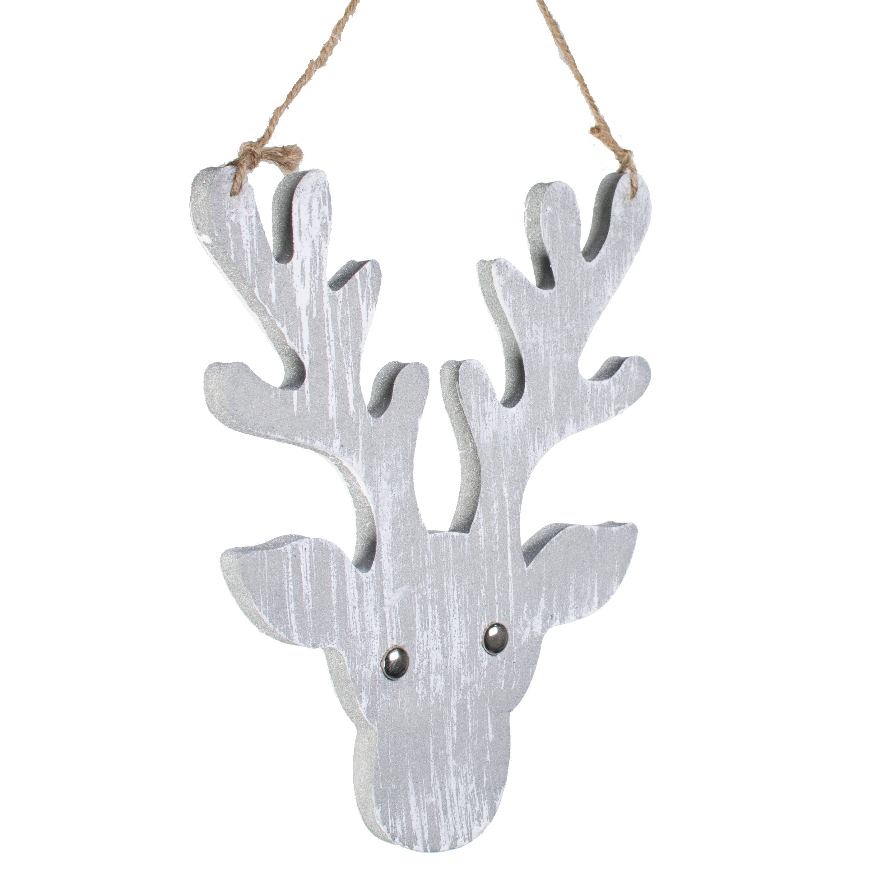 8" Foam Reindeer Head Ornament: Grey