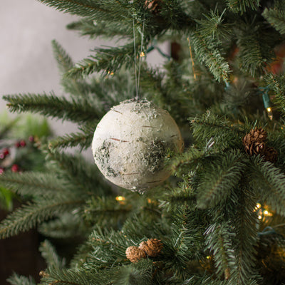 4.5" Snow Birch Ball Ornament
