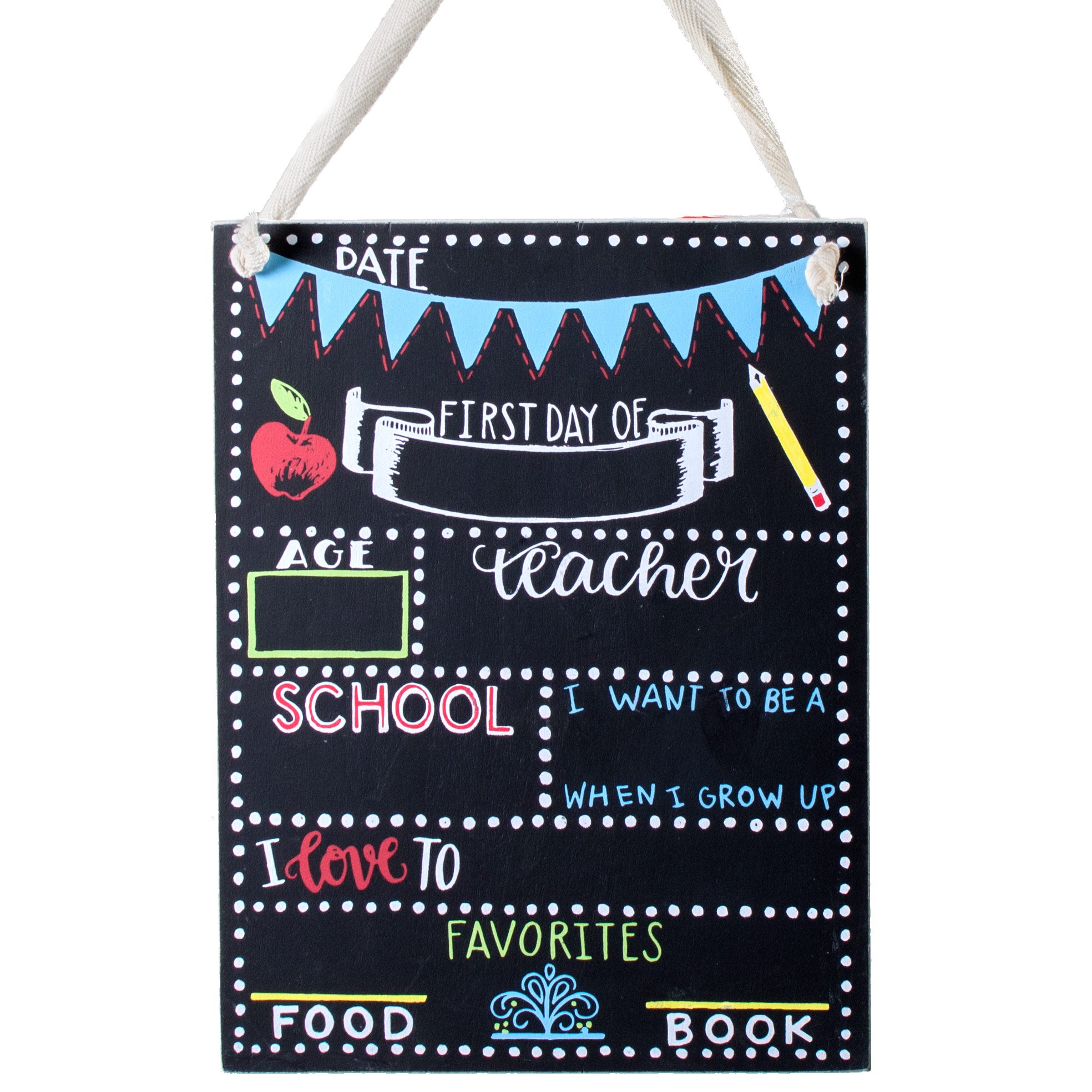 10.5" First Day Of School Chalkboard Sign