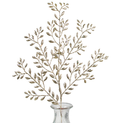 26" Glitter Fern Pick: Champagne