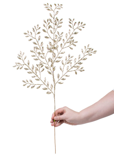 26" Glitter Fern Pick: Champagne