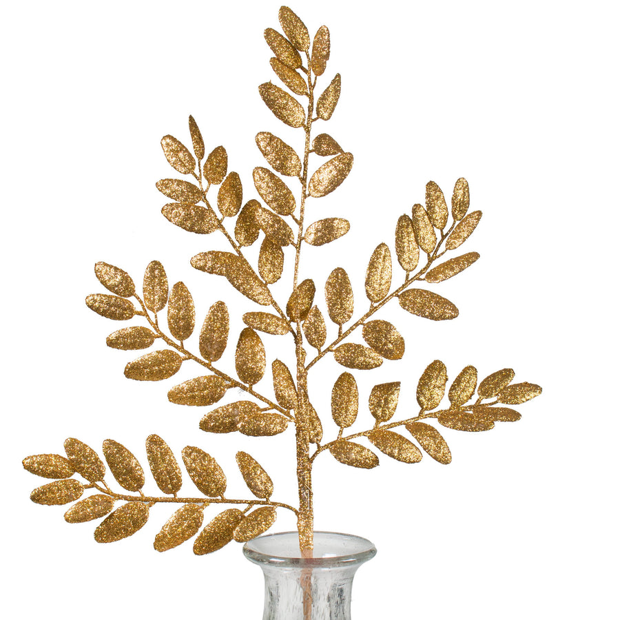 22" Honey Locust Leaf Glitter Spray: Copper
