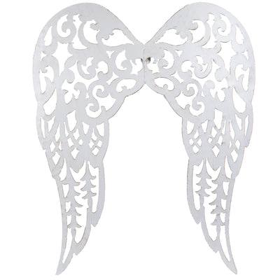 18" Filigree Angel Wings: Antique Cream