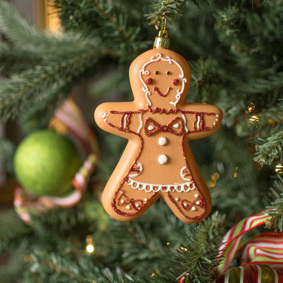 6" Glitter Gingerbread Ornament