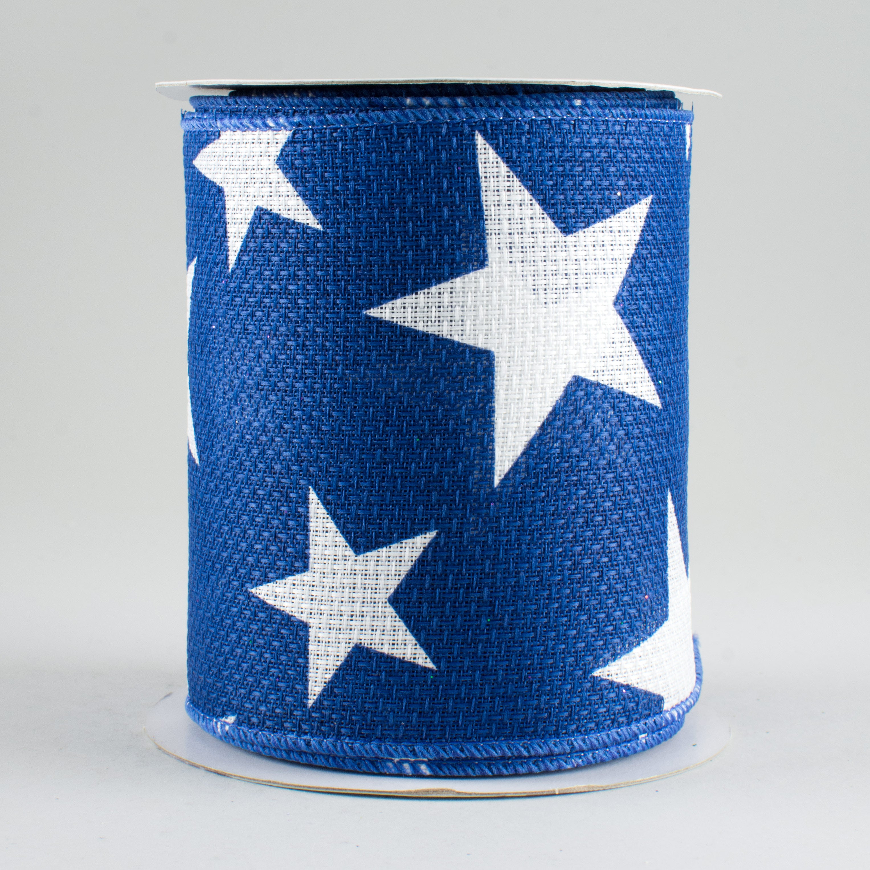 4" Star Print Ribbon: Blue & White (10 Yards)