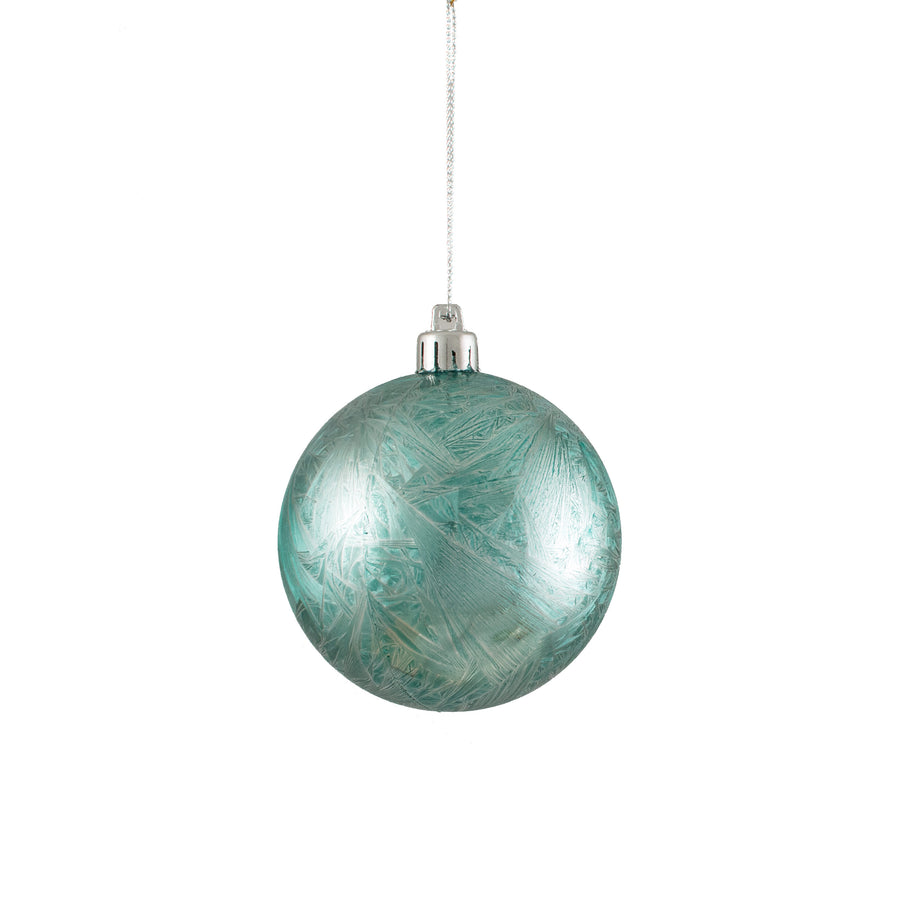 80MM Feather Smooth Ball Ornament: Turquoise