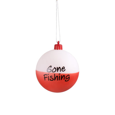 80MM Bobber Ball Ornament: Red & White