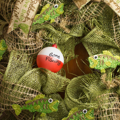 80MM Bobber Ball Ornament: Red & White
