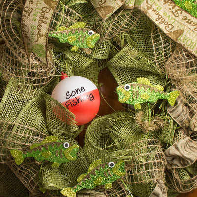 100MM Bobber Ball Ornament: Red & White