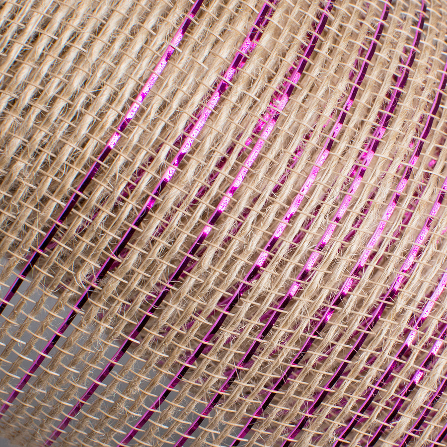 10" Jute Poly Mesh: Hot Pink Foil Ombré