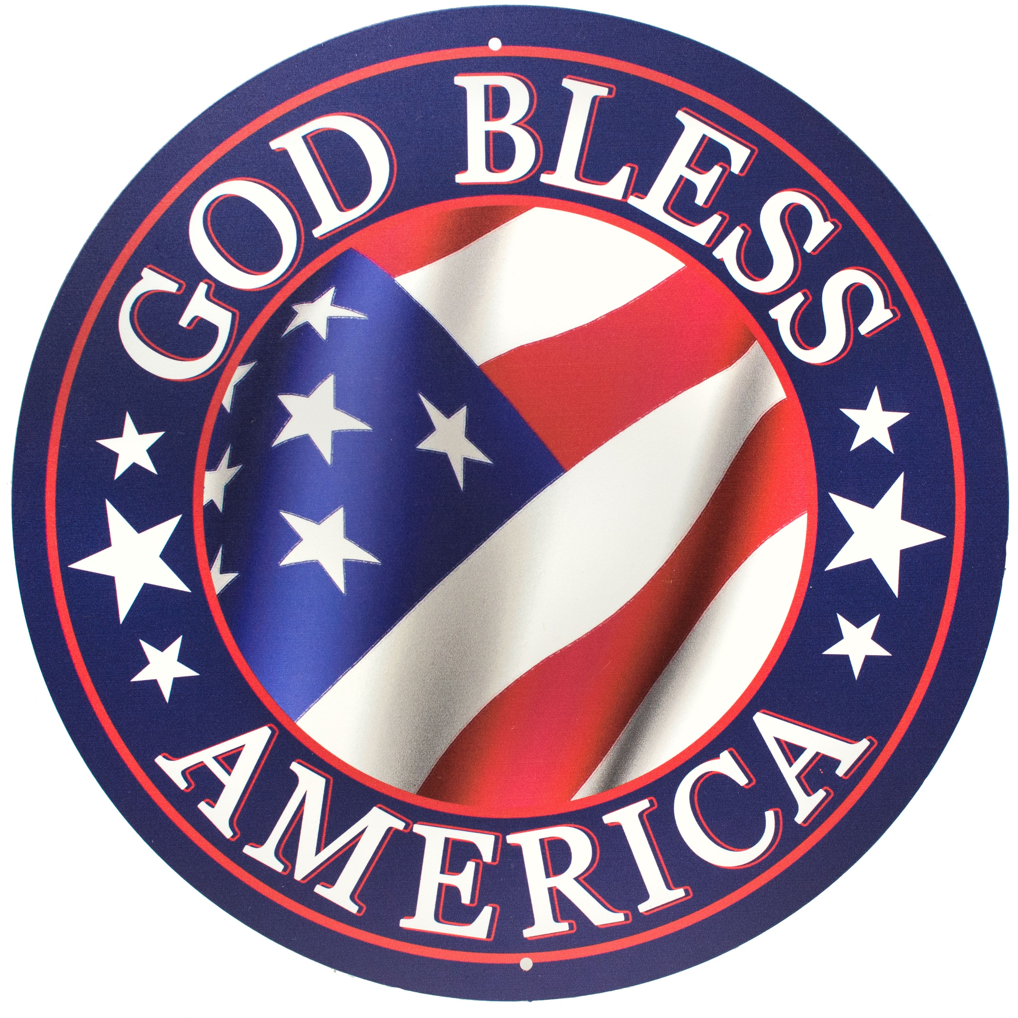 12" Metal Sign: God Bless America