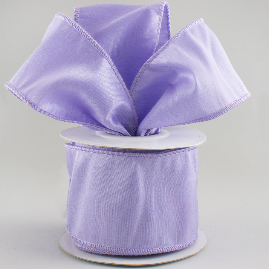 2.5" Faux Dupioni Ribbon: Lavender (10 Yards)