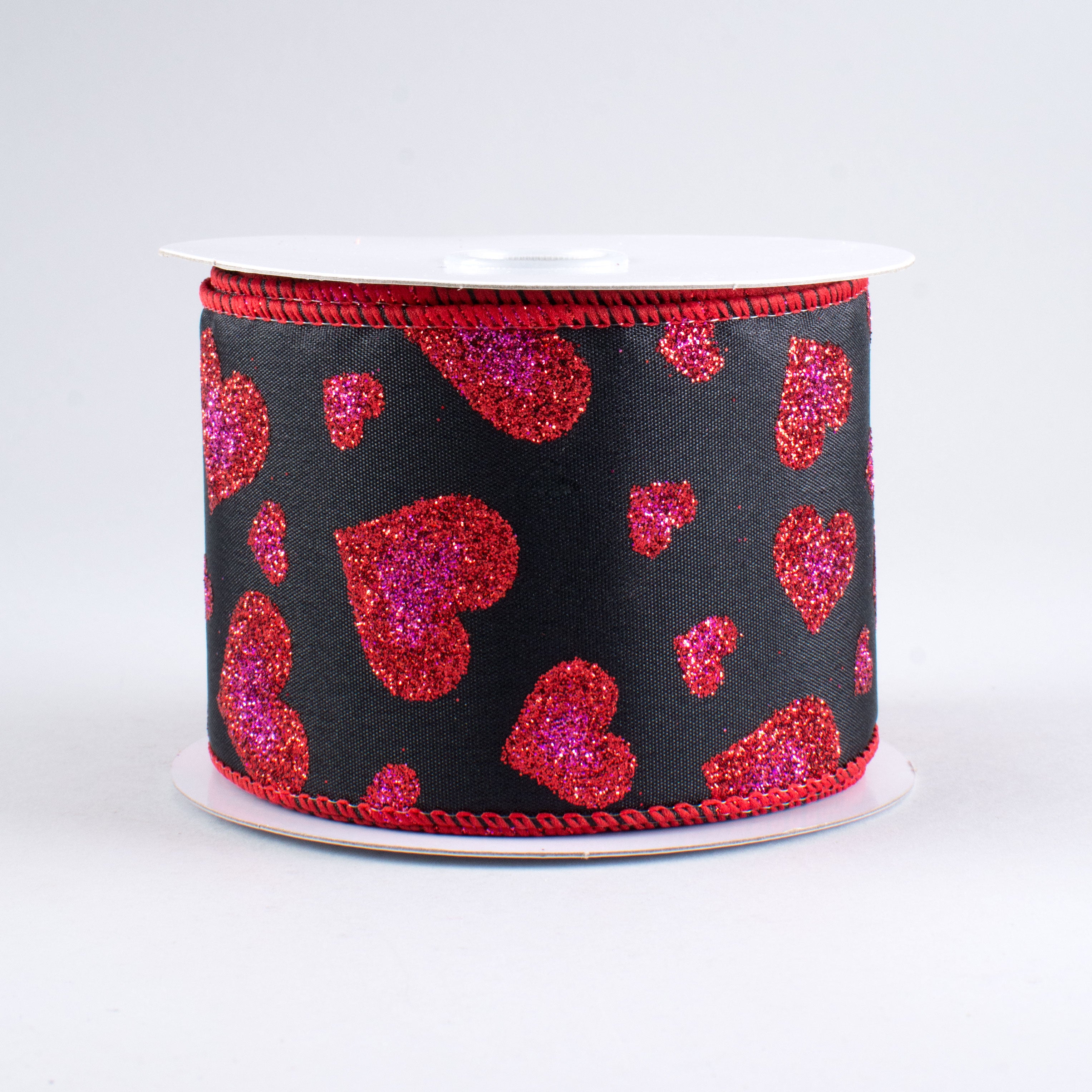 2.5" Ombré Glitter Hearts Ribbon (10 Yards)