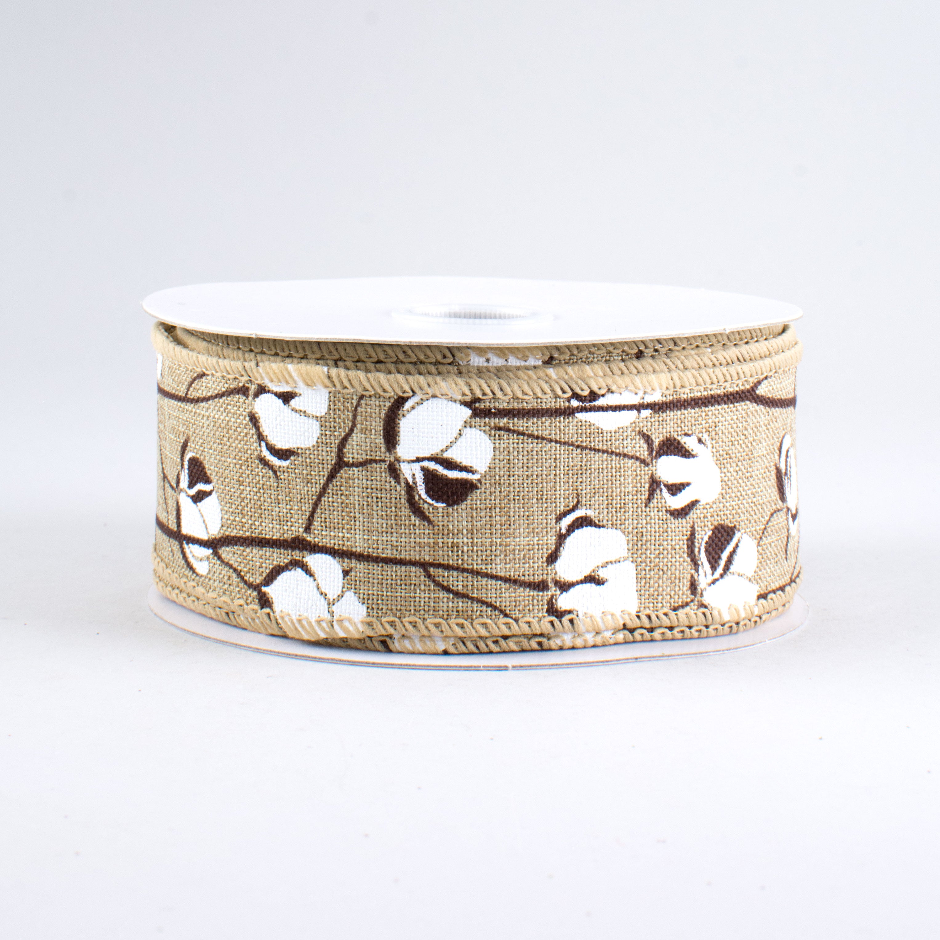 1.5" Cotton Boll Ribbon: Natural (10 Yards)
