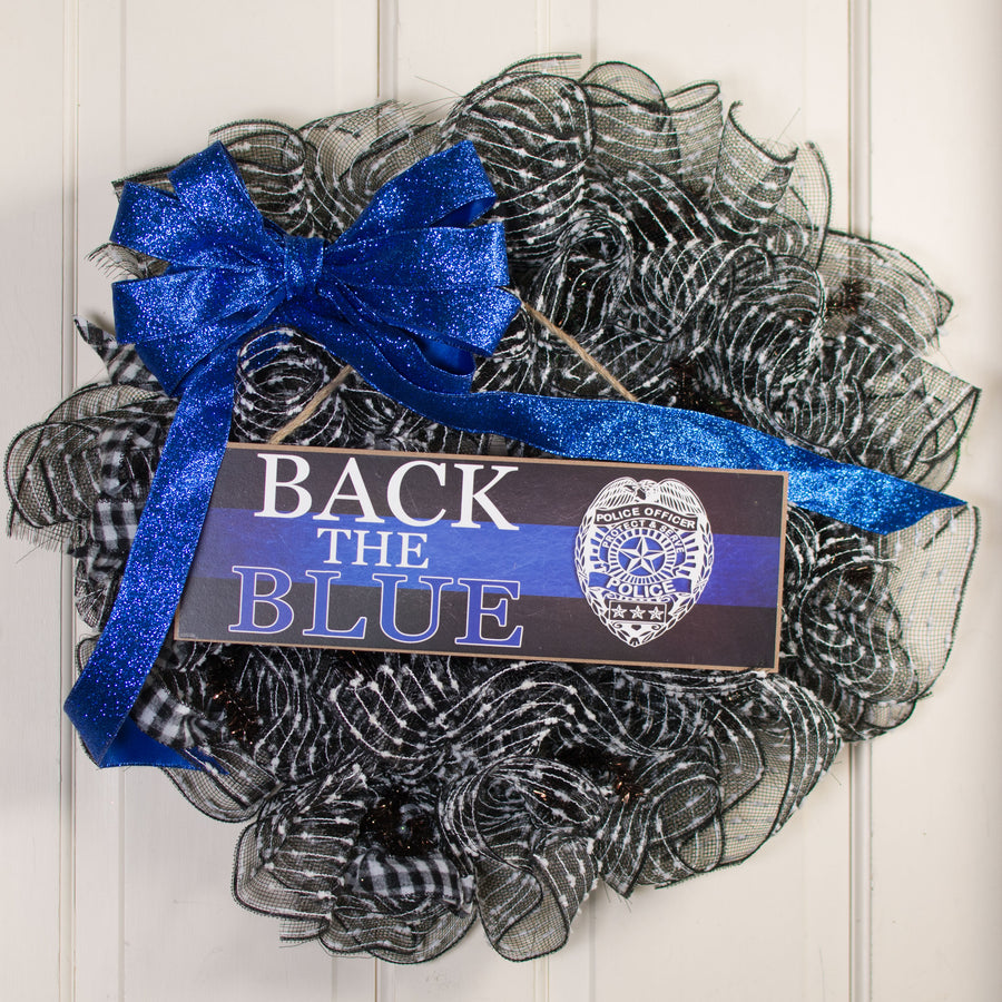 15" Wooden Sign: Back The Blue